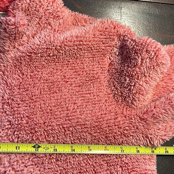 Soft Surroundings Coral Pink‎ Fuzzy Fleece Quarter Zip Pullover Tunic Top - Picture 5 of 6
